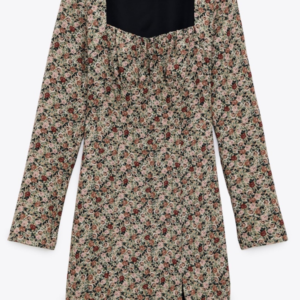 ZARA- NWT. Floral Print Mini Dress